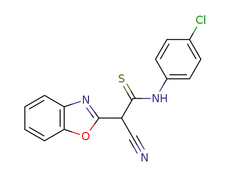 2-benzooxazol-2-yl-N-(4-chloro-phenyl)-2-cyano-thioacetamide