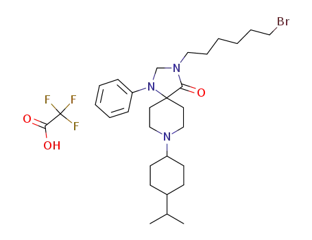 cis-3-(6-bromohexyl)-8-(4-isopropyl-cyclohexyl)-1-phenyl-1,3,8-triaza-spiro[4.5]decan-4-one trifluoroacetate