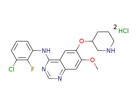 4-(3-chloro-2-fluoroanilino)-7-methoxy-6-(piperidin-3-yloxy)quinazoline dihydrochloride