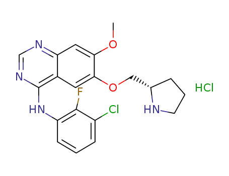 4-(3-chloro-2-fluoroanilino)-7-methoxy-6-{[(2S)-pyrrolidin-2-yl]methoxy}quinazoline hydrochloride