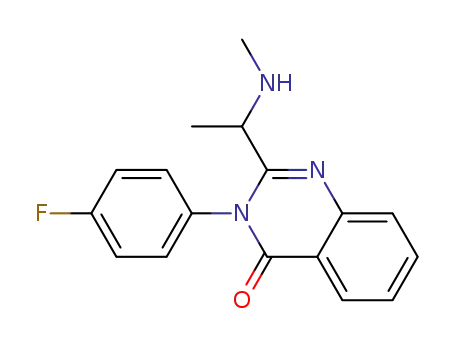 Molecular Structure of 330796-26-4 (4(3H)-Quinazolinone, 3-(4-fluorophenyl)-2-[1-(methylamino)ethyl]-)
