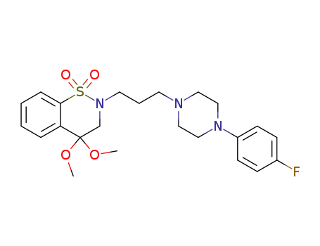 2-[3-[4-(4-fluorophenyl)piperazin-1-yl]propyl]-4,4-dimethoxy-3,4-dihydro-2H-1,2-benzothiazine 1,1-dioxide