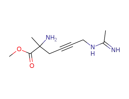 Molecular Structure of 404860-60-2 (4-Hexynoic acid, 2-amino-6-[(1-iminoethyl)amino]-2-methyl-, methyl
ester)