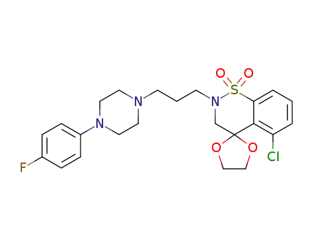 5-chloro-2-[3-[4-(4-fluorophenyl)piperazin-1-yl]propyl]-3,4-dihydro-2H-1,2-benzothiazin-4-one 1,1-dioxide ethylene acetal