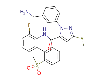 1-[3-(aminomethyl)phenyl]-5-[(3-fluoro-2'-methylsulfonyl-[1,1']-biphen-4-yl)aminocarbonyl]-3-(methylthio)pyrazole