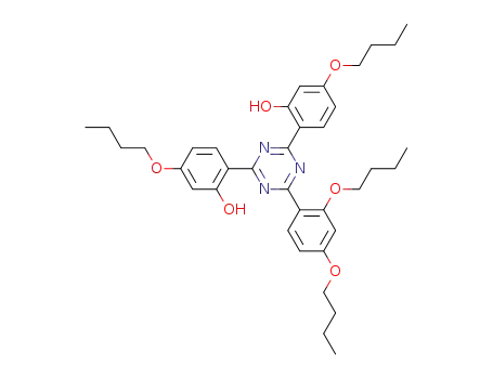 Molecular Structure of 208343-47-9 (2,4-Bis[2-hydroxy-4-butoxyphenyl]-6-(2,4-dibutoxyphenyl)-1,3,5-triazin)