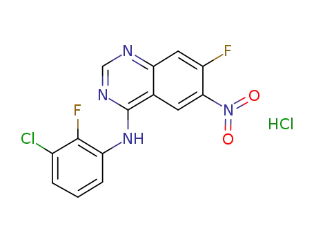 N-(3-chloro-2-fluorophenyl)-7-fluoro-6-nitroquinazolin-4-amine hydrochloride