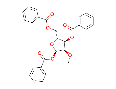 Molecular Structure of 68045-07-8 (1,3,5-Tri-O-benzoyl-2-O-methyl-D-ribose)