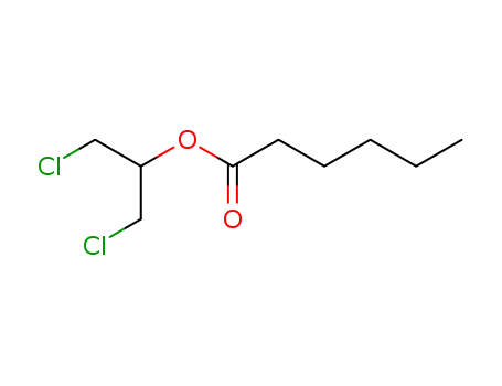 Molecular Structure of 88606-65-9 (Hexanoic acid, 2-chloro-1-(chloromethyl)ethyl ester)