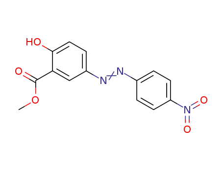 Molecular Structure of 21460-91-3 (Benzoic acid, 2-hydroxy-5-[(4-nitrophenyl)azo]-, methyl ester)