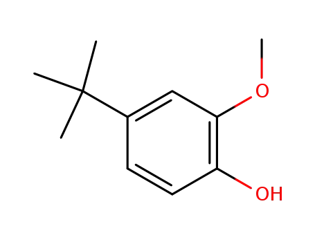 Molecular Structure of 37987-27-2 (Phenol, 4-(1,1-dimethylethyl)-2-methoxy-)