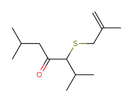 Molecular Structure of 64549-17-3 (4-Heptanone, 2,6-dimethyl-3-[(2-methyl-2-propenyl)thio]-)