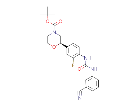 (R)-2-{4-[3-(3-cyano-phenyl)-ureido]-3-fluoro-phenyl}-morpholine-4-carboxylic acid tert-butyl ester