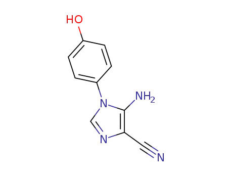 Molecular Structure of 849110-27-6 (1H-Imidazole-4-carbonitrile, 5-amino-1-(4-hydroxyphenyl)-)