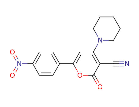 6-(4-nitrophenyl)-2-oxo-4-(piperidin-1-yl)-2H-pyran-3-carbonitrile