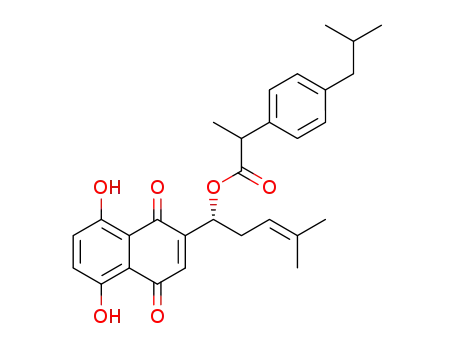 (1R)-(5,8-dihydroxy-1,4-dioxo-1,4-dihydronaphthalen-2-yl)-4-methylpent-3-en-1-yl 2-(4-isobutylphenyl)propanoate