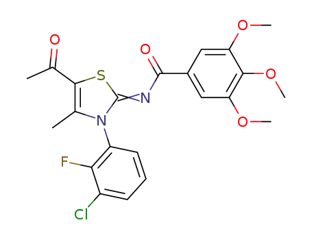 2-(3,4,5-trimethoxybenzoylimino)-3-(3-chloro-2-fluorophenyl)-4-methyl-5-acetyl-1,3-thiazoline
