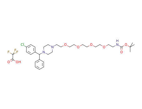 tert-butyl (14-(4-((4-chlorophenyl)(phenyl)methyl)piperazin-1-yl)-3,6,9,12-tetraoxatetradecyl)carbamate trifluoroacetate