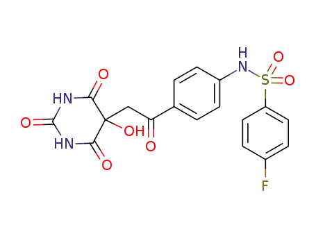 4-fluoro-N-(4-(2-(5-hydroxy-2,4,6-trioxohexahydropyrimidin-5 yl)acetyl)phenyl)benzenesulfonamide