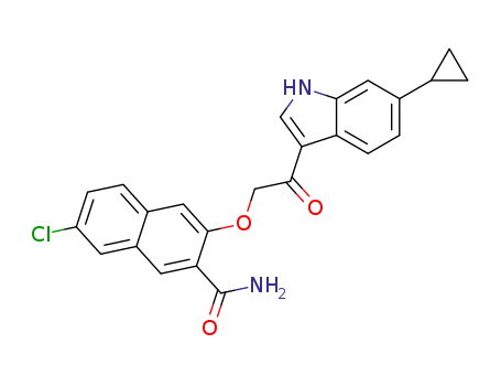 7-chloro-3-(2-(6-cyclopropyl-1H-indol-3-yl)-2-oxoethoxy)-2-naphthamide