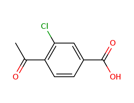 Molecular Structure of 57542-72-0 (Benzoic acid, 4-acetyl-3-chloro-)