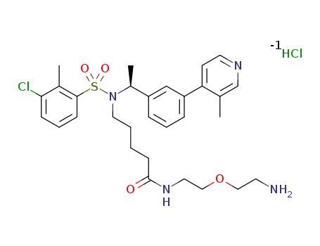 (S)-N-(2-(2-aminoethoxy)ethyl)-5-(3-chloro-2-methyl-N-(1-(3-(3-methylpyridin-4-yl)phenyl)ethyl)phenylsulfonamido)pentanamide hydrochloric acid
