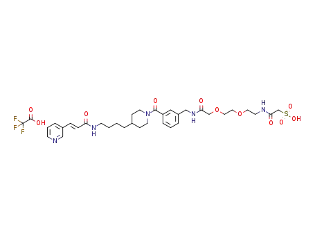(E)-3,12-dioxo-1-(3-(4-(4-(3-(pyridin-3-yl)acrylamido)butyl)piperidine-1-carbonyl)phenyl)-5,8-dioxa-2,11-diazatridecane-13-sulfonic acid 2,2,2-trifluoroacetate
