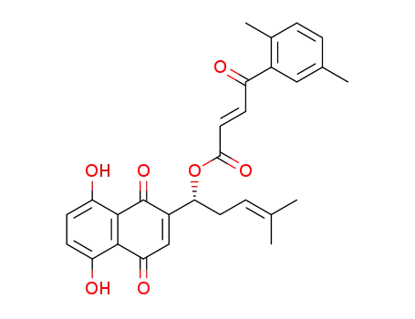 1-(5,8-dihydroxy-1,4-dioxo-1,4-dihydronaphthalen-2-yl)-4-methylpent-3-en-1-yl (E)-4-(2,5-dimethylphenyl)-4-oxobut-2-enoate