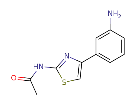 Molecular Structure of 134812-30-9 (N-[4-(3-AMinophenyl)-2-thiazolyl]acetaMide)