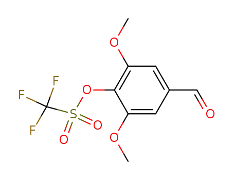 Molecular Structure of 137898-19-2 (Methanesulfonic acid, trifluoro-, 4-formyl-2,6-dimethoxyphenyl ester)