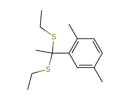 Molecular Structure of 92778-33-1 (Benzene, 2-[1,1-bis(ethylthio)ethyl]-1,4-dimethyl-)