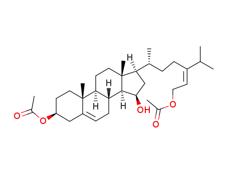 Acetic acid (3S,8R,9S,10R,13R,14S,15R,17R)-17-((E)-(R)-6-acetoxy-4-isopropyl-1-methyl-hex-4-enyl)-15-hydroxy-10,13-dimethyl-2,3,4,7,8,9,10,11,12,13,14,15,16,17-tetradecahydro-1H-cyclopenta[a]phenanthren-3-yl ester