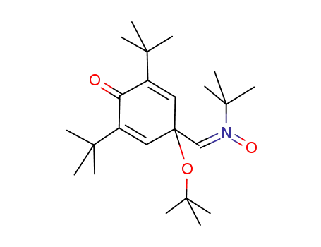 Molecular Structure of 93214-66-5 (2,5-Cyclohexadien-1-one,
4-(1,1-dimethylethoxy)-2,6-bis(1,1-dimethylethyl)-4-[[(1,1-dimethylethyl)
oxidoimino]methyl]-)