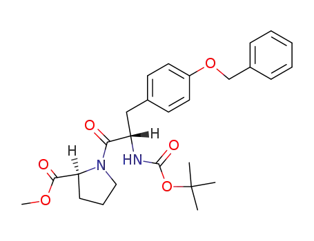 Molecular Structure of 140685-07-0 (L-Proline,
1-[N-[(1,1-dimethylethoxy)carbonyl]-O-(phenylmethyl)-L-tyrosyl]-, methyl
ester)