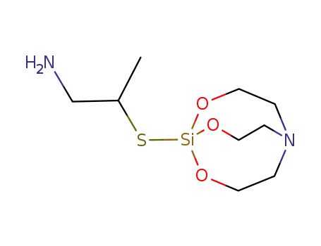 Molecular Structure of 124187-01-5 (2-(2,8,9-trioxa-5-aza-1-silabicyclo[3.3.3]undec-1-ylsulfanyl)propan-1-amine)