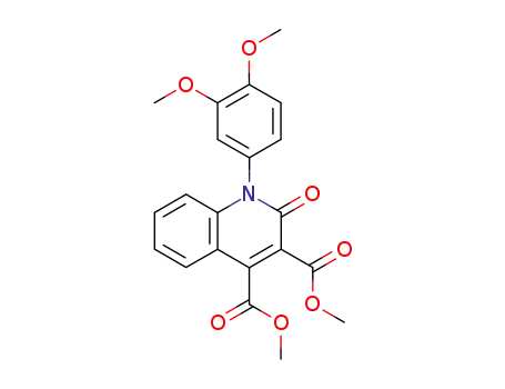 Molecular Structure of 88344-55-2 (3,4-Quinolinedicarboxylic acid,
1-(3,4-dimethoxyphenyl)-1,2-dihydro-2-oxo-, dimethyl ester)