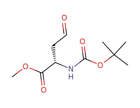 Molecular Structure of 87884-14-8 (Butanoic acid, 2-[[(1,1-dimethylethoxy)carbonyl]amino]-4-oxo-, methyl
ester, (2S)-)