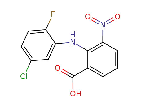 Molecular Structure of 103942-81-0 (Benzoic acid, 2-[(5-chloro-2-fluorophenyl)amino]-3-nitro-)