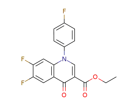 Molecular Structure of 108138-16-5 (3-Quinolinecarboxylic acid,
6,7-difluoro-1-(4-fluorophenyl)-1,4-dihydro-4-oxo-, ethyl ester)