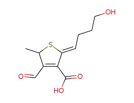 4-Formyl-2-[4-hydroxy-but-(Z)-ylidene]-5-methyl-2,5-dihydro-thiophene-3-carboxylic acid