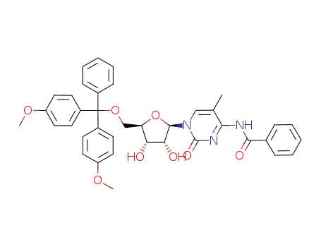 Molecular Structure of 160107-17-5 (Cytidine, N-benzoyl-5'-O-[bis(4-methoxyphenyl)phenylmethyl]-5-methyl-)