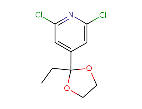 Molecular Structure of 183433-63-8 (Pyridine, 2,6-dichloro-4-(2-ethyl-1,3-dioxolan-2-yl)-)