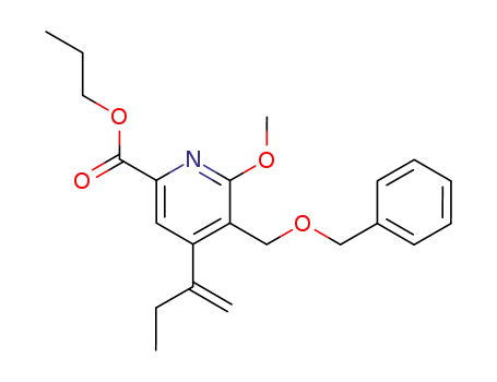 Molecular Structure of 183433-72-9 (2-Pyridinecarboxylic acid,
6-methoxy-4-(1-methylenepropyl)-5-[(phenylmethoxy)methyl]-, propyl
ester)