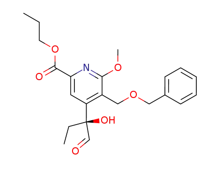 Molecular Structure of 183433-96-7 (2-Pyridinecarboxylic acid,
4-[(1S)-1-formyl-1-hydroxypropyl]-6-methoxy-5-[(phenylmethoxy)methyl]-
, propyl ester)