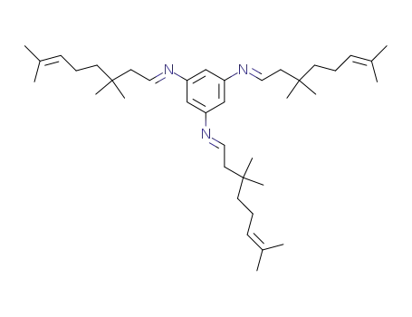 N,N',N''-Tris-[3,3,7-trimethyl-oct-6-en-(E)-ylidene]-benzene-1,3,5-triamine