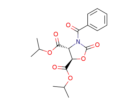 Molecular Structure of 253350-02-6 (4,5-Oxazolidinedicarboxylic acid, 3-benzoyl-2-oxo-, bis(1-methylethyl)
ester, (4R,5R)-)