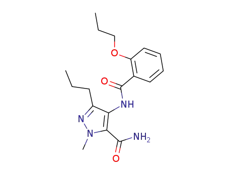 Molecular Structure of 139756-04-0 (1H-Pyrazole-5-carboxaMide, 1-Methyl-4-[(2-propoxybenzoyl)aMino]-3-propyl-)