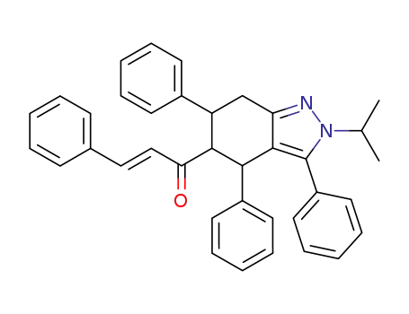 (E)-1-(2-isopropyl-3,4,6-triphenyl-4,5,6,7-tetrahydro-2H-indazol-5-yl)-3-phenylpropen-2-one
