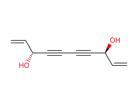 Molecular Structure of 488791-26-0 (1,9-Decadiene-4,6-diyne-3,8-diol, (3R,8S)-rel-)