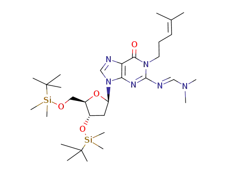 3',5'-O-bis(tert-butyldimethylsilyl)-1-(4-methylpent-3-enyl)-N2-dimethylaminomethylene-2'-deoxyguanosine